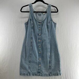 Levi's Tuli Denim Mini Dress Womens S Sleeveless Button-Down 90s Light Wash Blue